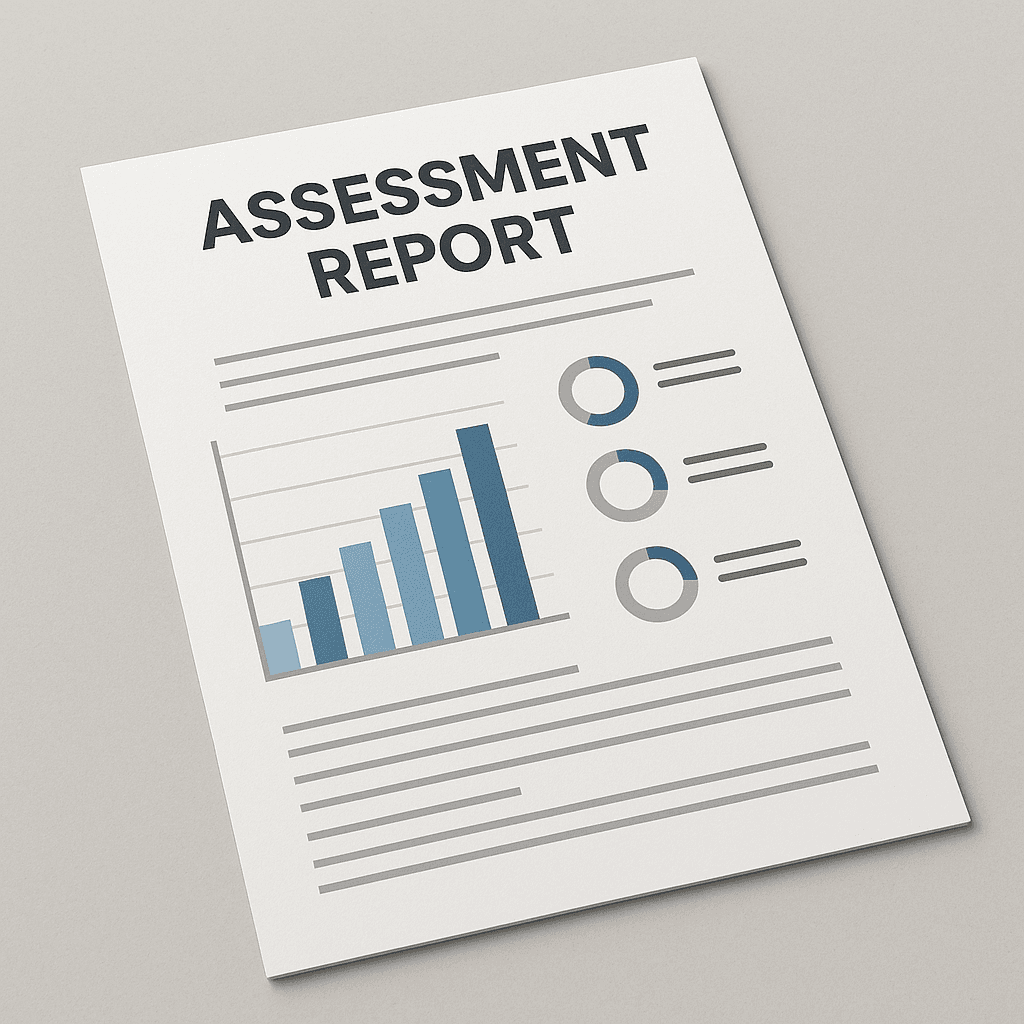 sheet of paper with the words 'Assessment Reports'